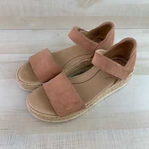 DR Scholl's Beige Platform Jute Wedges